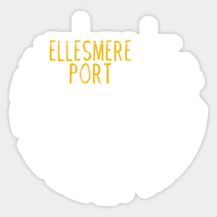 Ellesmere Port Map (White & Orange) Sticker